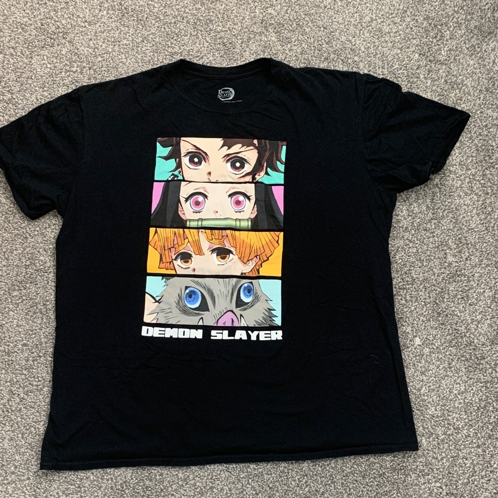 Men's Black Demon Slayer Graphic T-Shirt